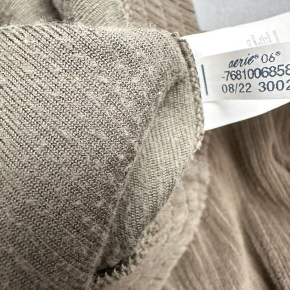 Aerie Groove On Ribbed Cropped Jacket Green Zip Front Size XS - Picture 10 of 10